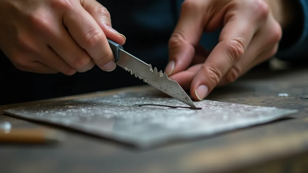 Using a jeweler's saw to cut silver sheet