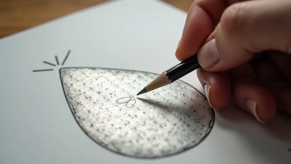 Hand sketching earring design onto silver