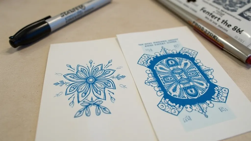 Various etching resists: Sharpie, photo resist, and wax.