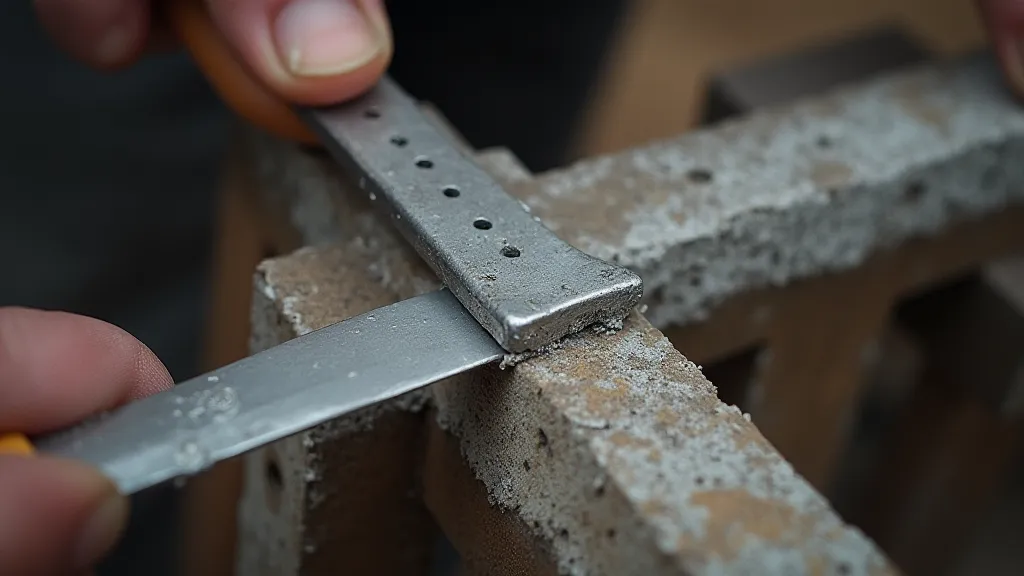 Filing a silver bar
