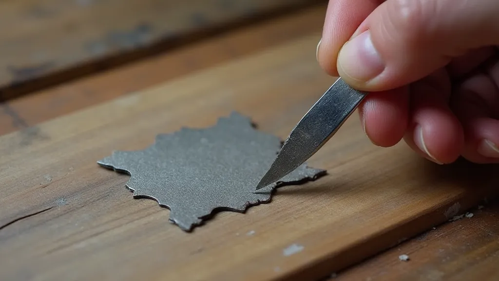 Filing the edges of a silver shape