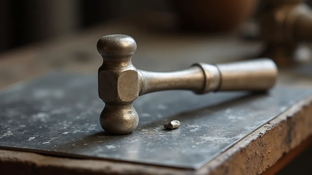 Ball pein hammer and sterling silver sheet