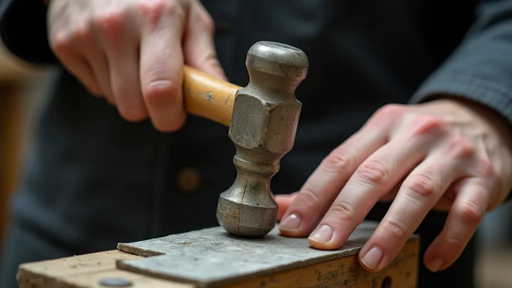Initial bend being made with a hammer