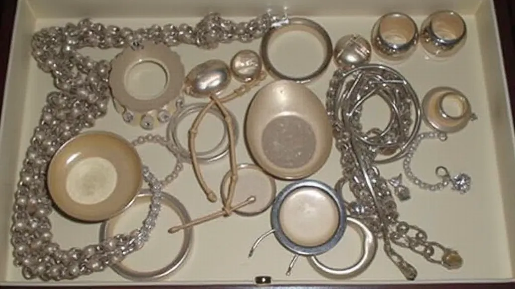Silver jewelry in a jewelry box