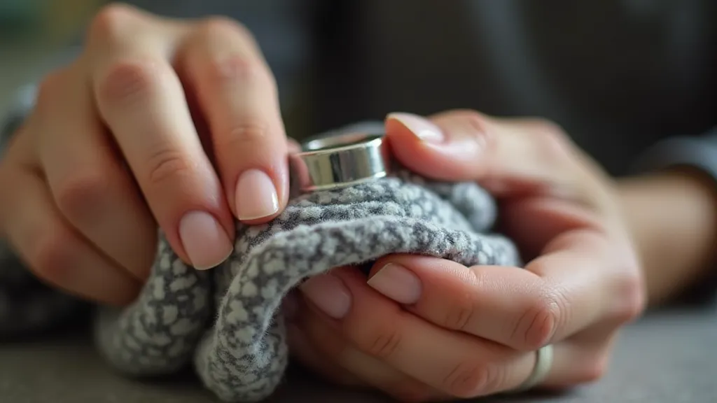 Polishing a silver ring