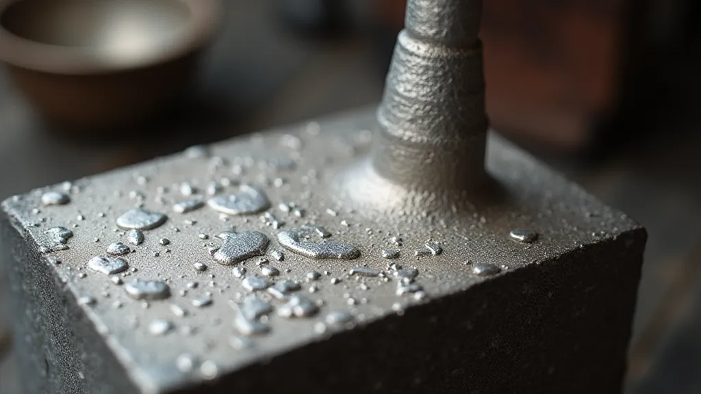 Silver being hammered randomly