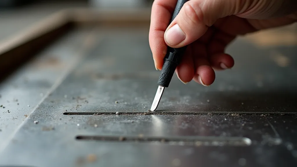 Sawing through silver sheet
