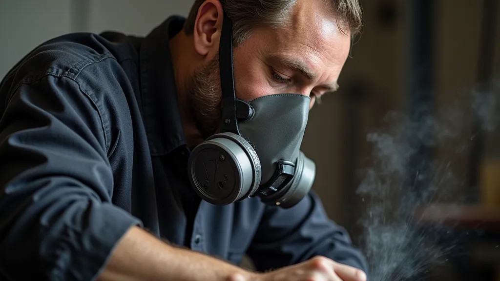 Silversmith wearing a dust mask