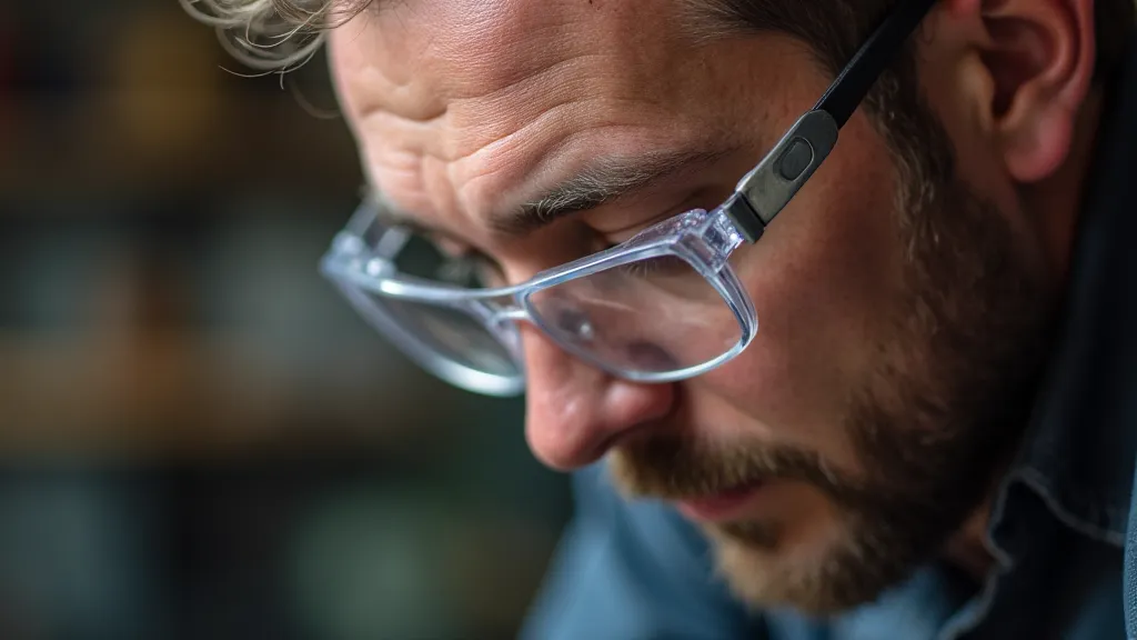 Silversmith wearing safety goggles