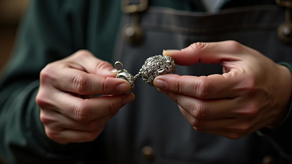 Silversmith working with sterling silver